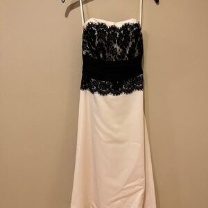 White House Black Market Strapless Black Lace Dress